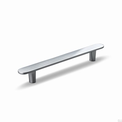 Cesano 128 avlångt möbelhandtag, borstad silvermetall