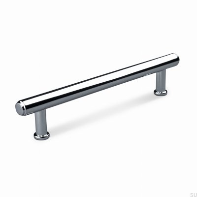 Matera 128 avlångt möbelhandtag, metall, silver, krom, polerat
