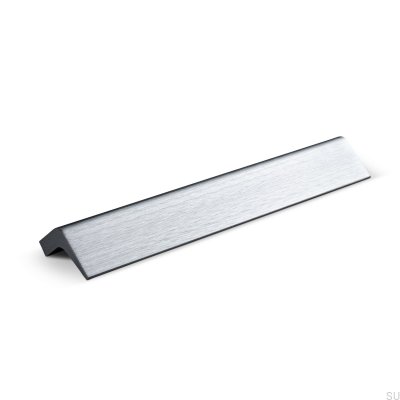 Lido 128 avlångt möbelhandtag, borstad silverfärgad aluminium