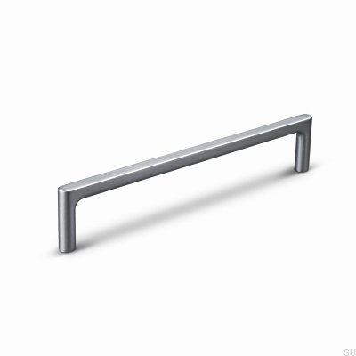 Torino 160 avlångt möbelhandtag, borstad silverfärgad aluminium
