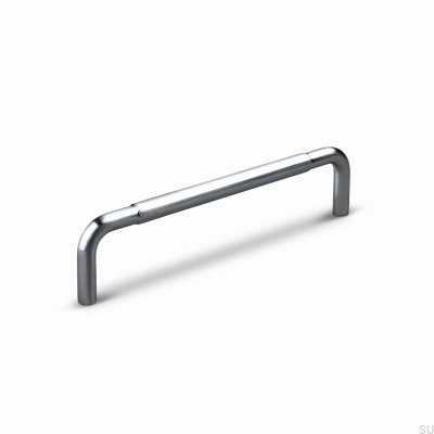 Siena 128 avlångt möbelhandtag, borstad silverfärgad aluminium