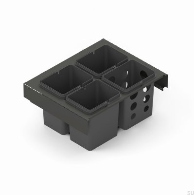 Toledo avfallssorteringssystem 60x45 mörkgrå