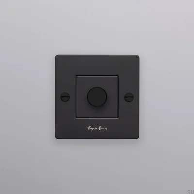 LED Cross 1G 250W Stål Svart Europeisk Standarddimmer med Logotyp