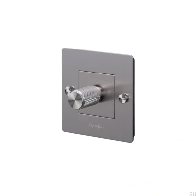 LED Cross 1G 250W Stål Silver Europeisk Standarddimmer med Logotyp