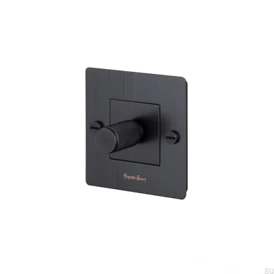 LED Cross 1G 250W Dimmer med Logotyp, Mässing, Bränd Brons, Europeisk Standard