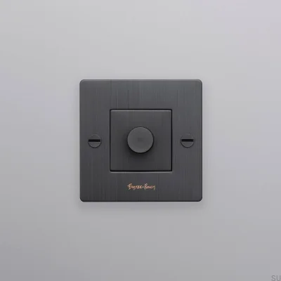 LED Cross 1G 250W Dimmer med Logotyp, Mässing, Bränd Brons, Europeisk Standard