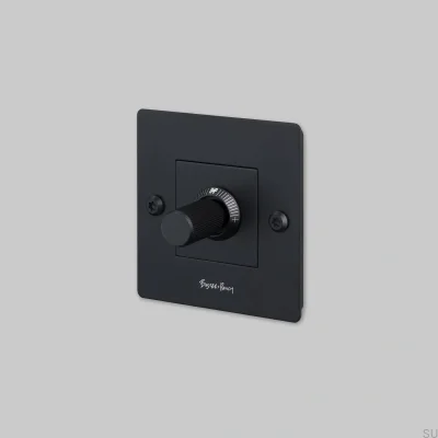 LED Linjär 1G 120W Dimmer med Logotyp, Stålsvart, Europeisk Standard