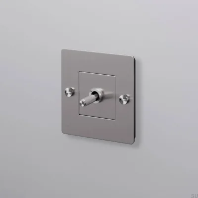 Enkelbrytare utan logotyp Kors 1G Stål Silver Europeisk standard