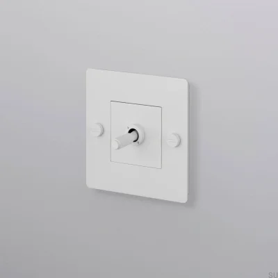 Enkelströmbrytare utan logotyp Kors 1G Stål Vit Europeisk standard