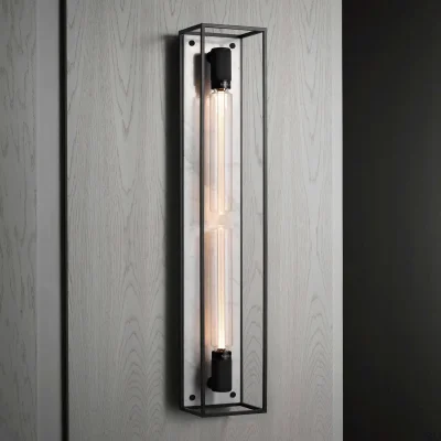 Caged Cross XL Vägglampa Stål Vit Marmor