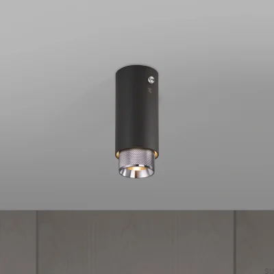 Taklampa med korsformad taklampa, grafitstål med silver