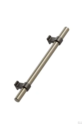 Bond 2x544 Aluminium Borstad Guld med Antikbrons Avlångt Möbelhandtag