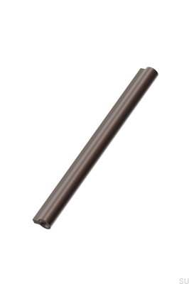 Lucente 224 avlångt möbelhandtag, aluminium, mattbrun