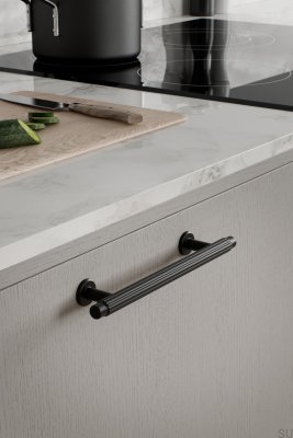 Villa 128 avlångt möbelhandtag, metall, mattsvart