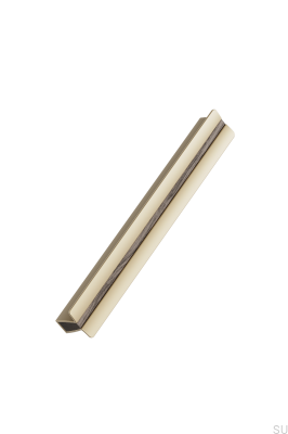 Papillon 160 avlångt möbelhandtag, matt guldfärgad aluminium med ekträ