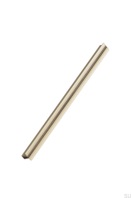 Papillon 320 avlångt möbelhandtag, matt guldfärgad aluminium med ekträ