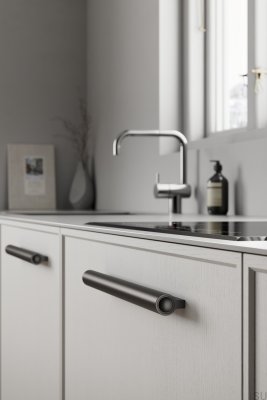 Lucente 1088 avlångt möbelhandtag, aluminium, mattsvart