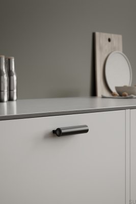 Lucente 64 avlångt möbelhandtag, aluminium, mattsvart