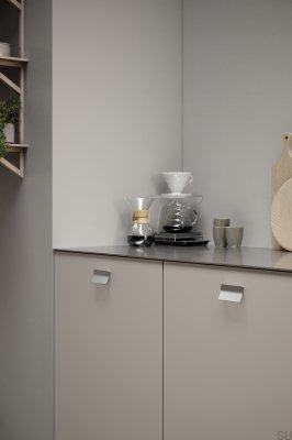 Leaf 64 Metall Silver Avlångt Möbelhandtag