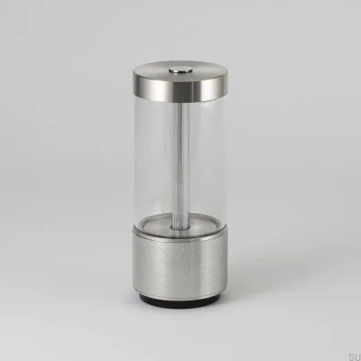 Bärbar takeaway-lampa stål silver