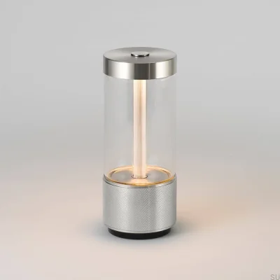 Bärbar takeaway-lampa stål silver