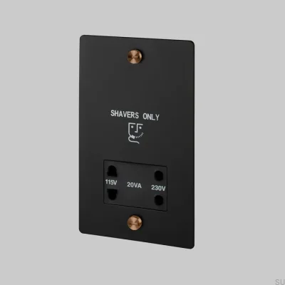 Rakapparatuttag 115V/230V Stål Svart med Warm Sunset Brittisk Standard