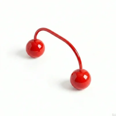 Marbelo Cherry 96 avlångt möbelhandtag, röd mässing