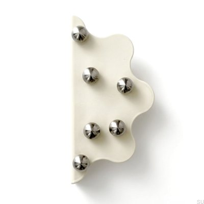 Mare 200 Stål Beige Kant Möbelhandtag med Silver Borstad Kulor