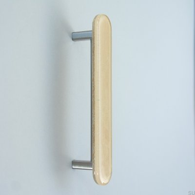 Runt 128 Glas Beige Avlångt Möbelhandtag