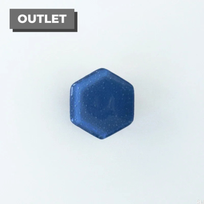 Hexagon Möbelknopp Glas Marinblå