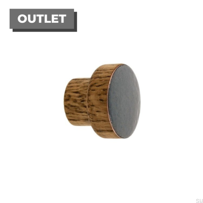 Möbelknopp Enkel, trä, emaljerad, mörkgrå, tonad olja