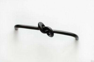 Knot 128 Mässing Svart Avlångt Möbelhandtag