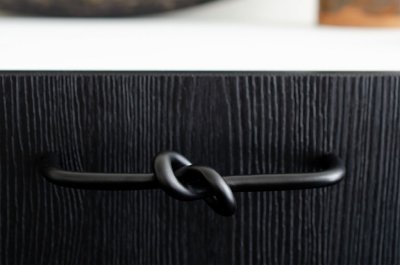 Knot 128 Mässing Svart Avlångt Möbelhandtag