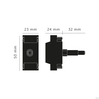 Momentan brytarmodul med utseendet av en Dummy Retractive European Standard-dimmer