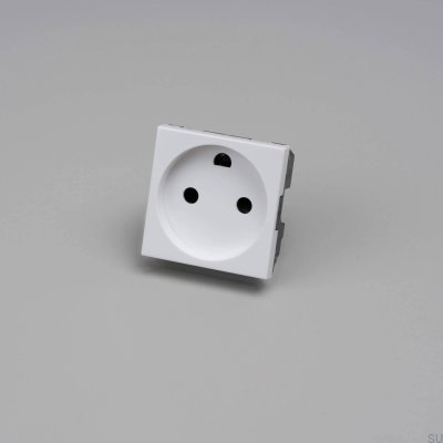 Enkel modulär sockel Typ K Dansk 45mm Vit Europeisk Standard