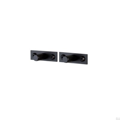 Möbelknopp med bricka Linear Plate 12 Stål Svart (set om 2)