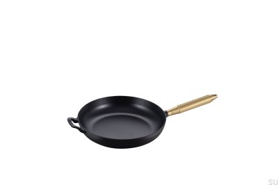 Staub 28 cm svart stekpanna i stål med räfflat mässingshandtag