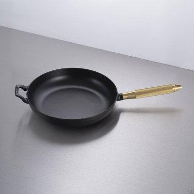 Staub 28 cm svart stekpanna i stål med räfflat mässingshandtag