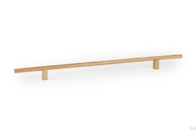 Kumo Wood 320 Träek med Borstad Guldfärgad Avlång Möbelhandtag
