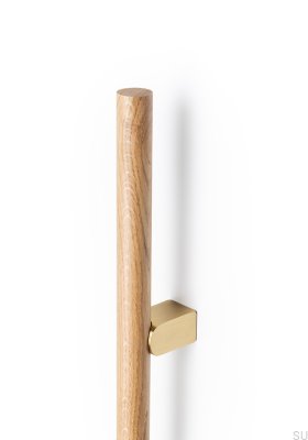 Kumo Wood 128 Träek med Borstad Guldfärgad Avlång Möbelhandtag