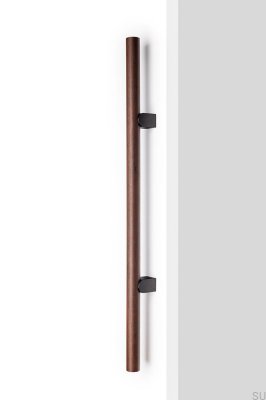 Kumo Wood Big One 1056 Enkelsidigt Avlångt Möbelhandtag, Valnötsträ med Titansvart Aluminium