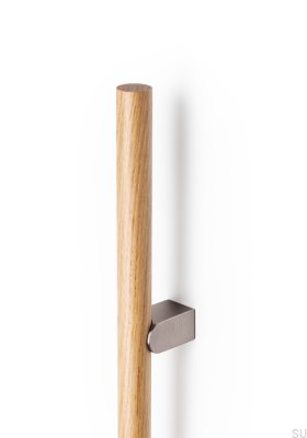 Kumo Wood Big 640 Träek Dubbelsidigt Möbelhandtag med Silverborstad Aluminium