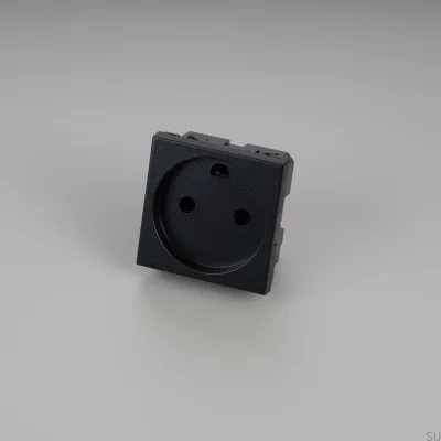 Enkel modulär sockel Typ K Dansk 45mm Svart Europeisk Standard