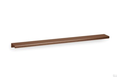 Way 736 Möbelhandtag med borstad aluminium och brun kant