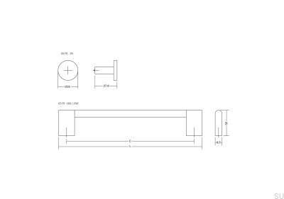 Nexx 25 Aluminium Möbelknopp Silver Borstad