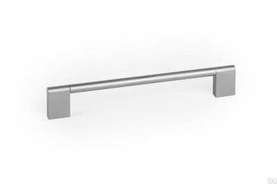 Nexx 160 avlångt möbelhandtag, borstad silverfärgad aluminium