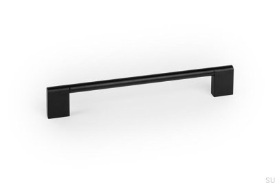 Nexx 160 avlångt möbelhandtag, aluminium, svart borstad