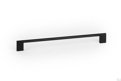 Nexx 256 avlångt möbelhandtag, aluminium, svart borstad
