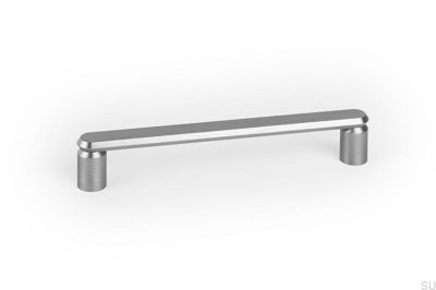 Fase 160 avlångt möbelhandtag, borstad silverfärgad aluminium