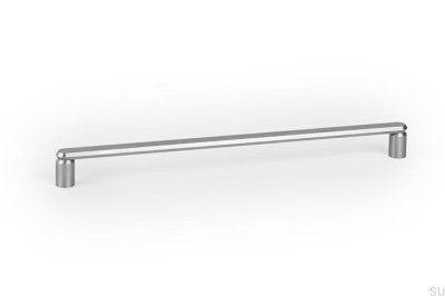 Fase 320 avlångt möbelhandtag, borstad silverfärgad aluminium